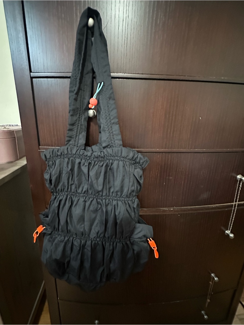 Harajuku Lovers Black Vintage Shoulder Bag with Orange Accents new no tag